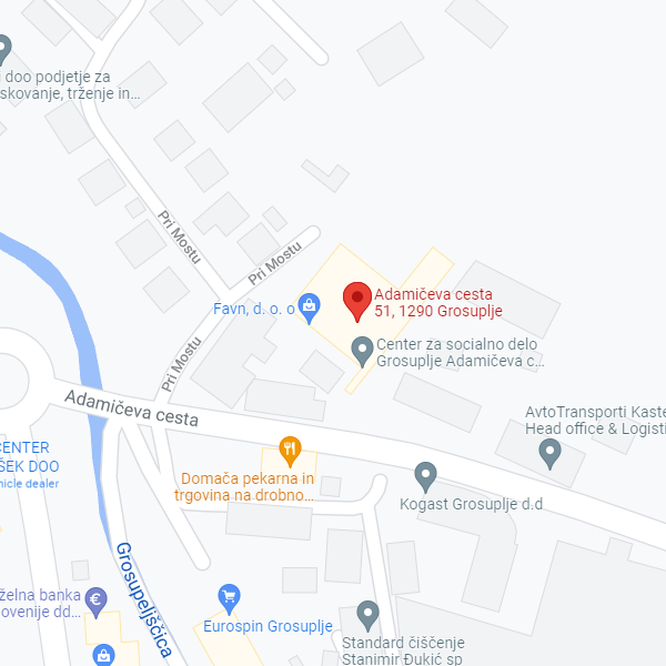 Zemljevid z lokacijo Enote Grosuplje