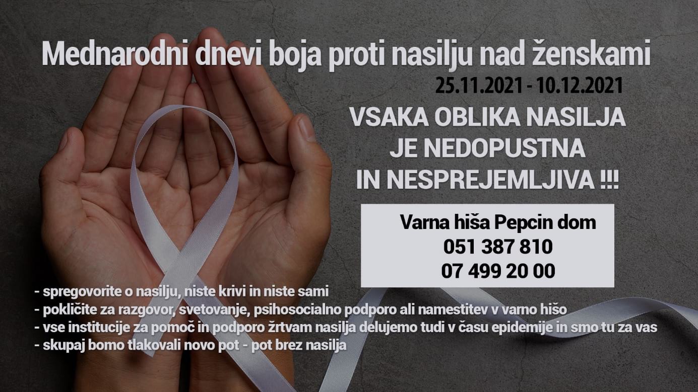 Mednarodni dnevi boja proti nasilju nad ženskami, 25.11.2020 - 10.12.2021